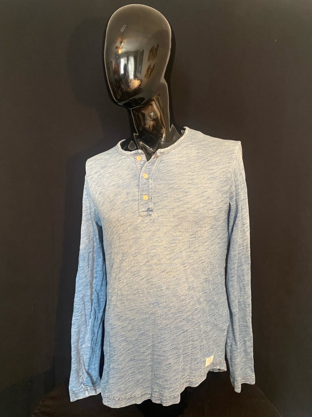 Lucky Brand Heathered Light Blue Long-Sleeve Henley